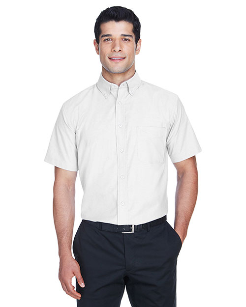 Harriton M600S Men Short-Sleeve Oxford With Stain-Release | GotApparel.com