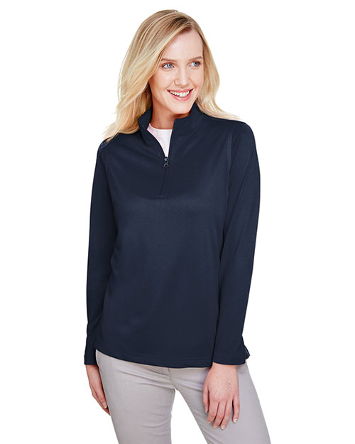 Harriton M748W Ladies 6.6 oz Advantage Snag Protection Plus Quarter-Zip at GotApparel