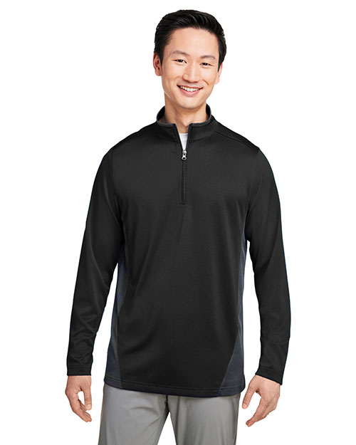 Harriton M786 Men's Flash Snag Protection Plus IL Colorblock Quarter-Zip at GotApparel