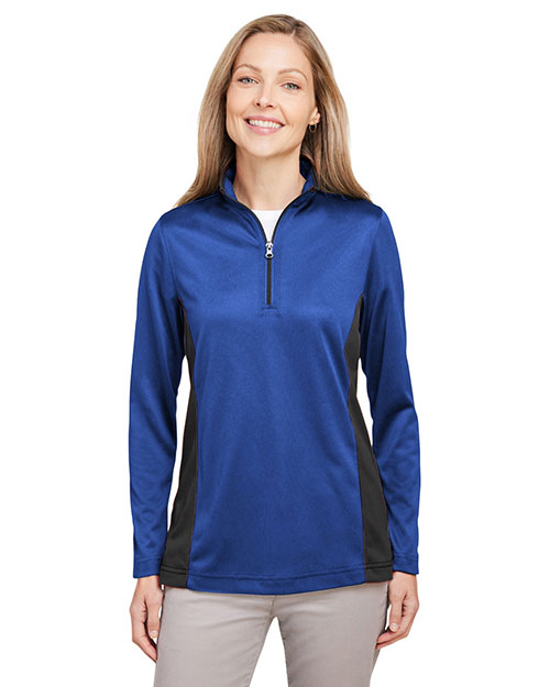 Harriton M786W Ladies' Flash Snag Protection Plus IL Colorblock Quarter-Zip at GotApparel