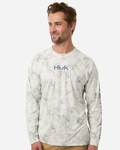 HUK H1200718 Men's Airweight KS Printed Crewneck Pullover at GotApparel