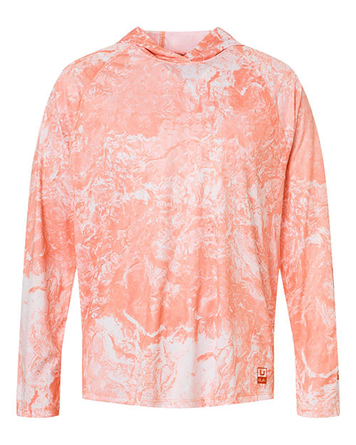HUK H12L0047 Men's Pursuit Mossy Oak Printed Hooded Long Sleeve T-Shirt at GotApparel