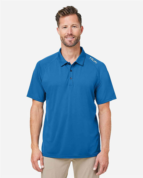 HUK H12L005 Men's LoPro Solid Performance Polo at GotApparel
