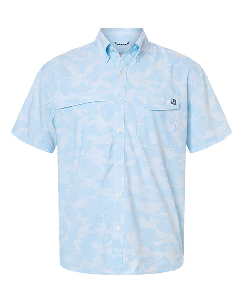 HUK H1500220 Men's Tidepoint Printed Short Sleeve Shirt at GotApparel