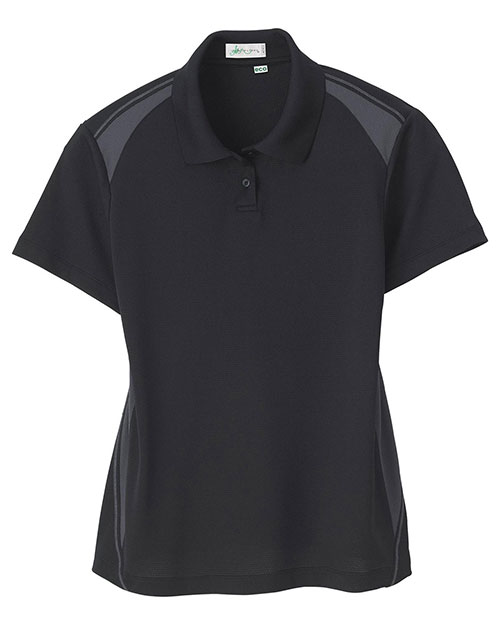 Il Migliore 75054 Women Recycled Polyester Performance Honeycomb Color Block Polo at GotApparel