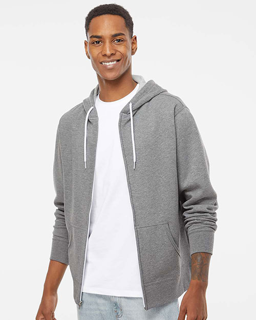 Independent Trading Co. AFX90UNZ Men Lightweight Full-Zip Hooded Sweatshirt at GotApparel