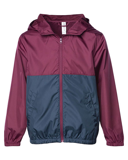 Independent Trading Co. EXP24YWZ Boys Youth Lightweight Windbreaker Full-Zip Jacket at GotApparel