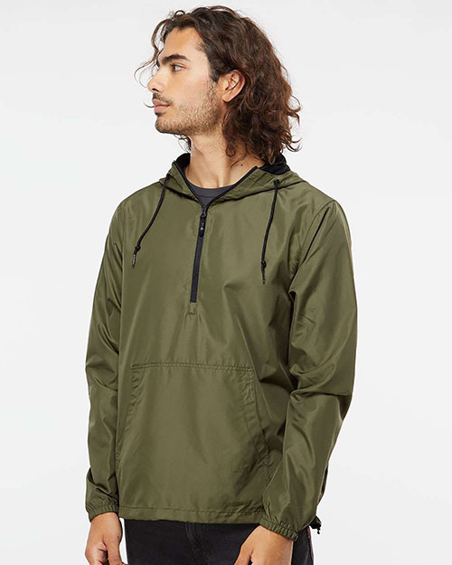 Independent Trading Co. EXP54LWP Men Lightweight Quarter-Zip Windbreaker Pullover Jacket at GotApparel