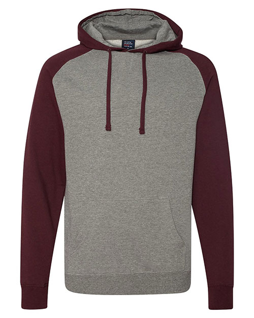 Independent Trading Co. IND40RP Men Raglan Hooded Sweatshirt at GotApparel