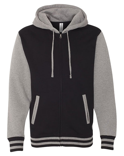 Independent Trading Co. IND45UVZ Men Heavyweight Varsity Full-Zip Hooded Sweatshirt at GotApparel