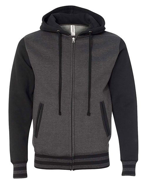 Independent Trading Co. IND45UVZ Men Heavyweight Varsity Full-Zip Hooded Sweatshirt at GotApparel