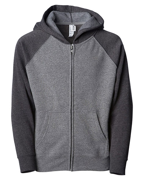 Independent Trading Co. PRM10TSBZ Toddler Lightweight Special Blend Raglan Zip Hood at GotApparel