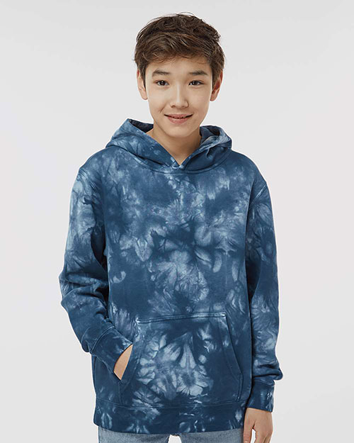 Independent Trading Co. PRM1500TD Boys Youth Midweight Tie-Dye Hooded Pullover at GotApparel