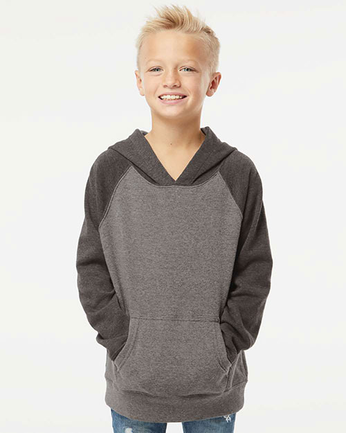 Independent Trading Co. PRM15YSB Boys Youth Special Blend Raglan Hooded Sweatshirt at GotApparel