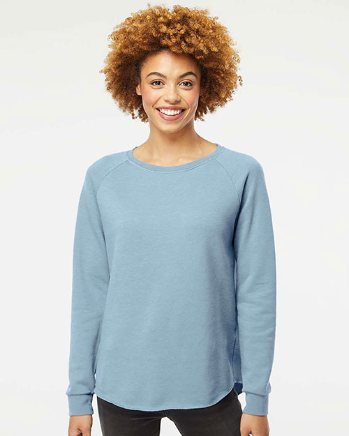 Independent Trading Co. PRM2000 Women 's California Wave Wash Crewneck Sweatshirt at GotApparel