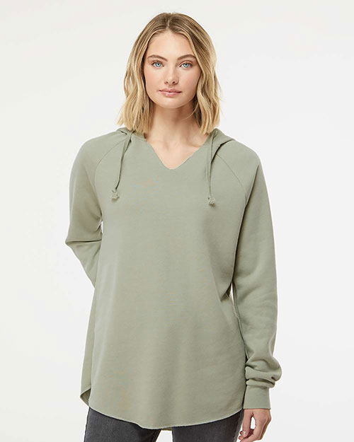 Independent Trading Co. PRM2500 Women ’s Lightweight California Wave Wash Hooded Sweatshirt at GotApparel