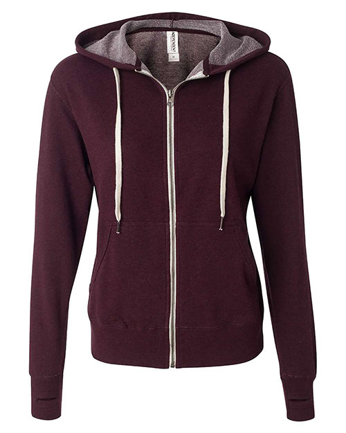 Independent Trading Co. PRM90HTZ Men Heathered French Terry Full-Zip Hooded Sweatshirt at GotApparel