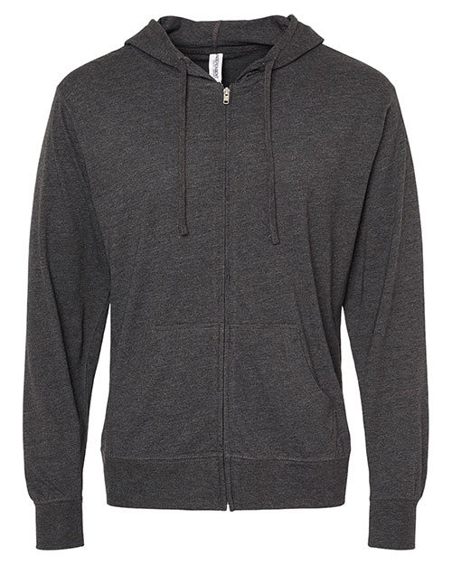 Independent Trading Co. SS150JZ Men Lightweight Full-Zip Hooded Jersey at GotApparel