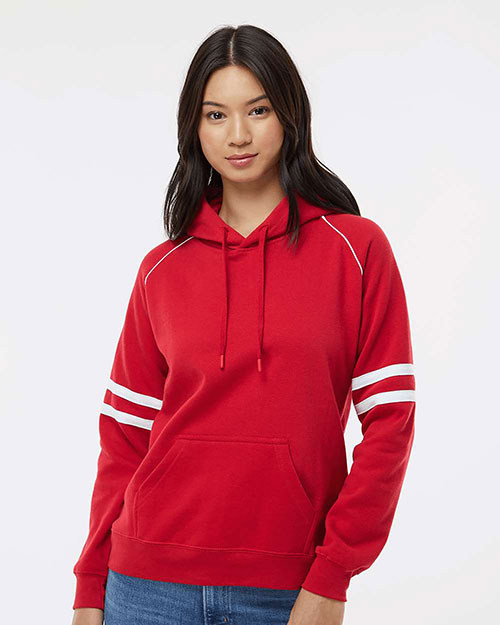 J America 8645 Women J-America Ldy Varsity Fleece Hooded Pullover at GotApparel