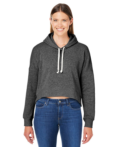 J America 8853JA Ladies' Triblend Cropped Hooded Sweatshirt at GotApparel