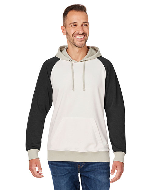 J America 8886JA Unisex Vintage Tricolor Hooded Sweatshirt at GotApparel