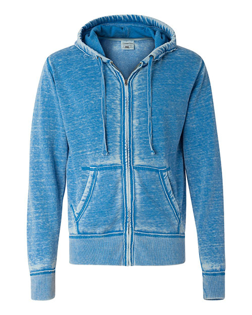 J. America 8916 Men's Vintage Zen Fleece Full-Zip Hooded Sweatshirt at GotApparel