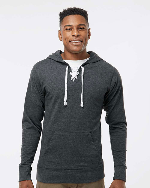 J America J8231 Adult Sport Lace Jersey Hooded Tee at GotApparel