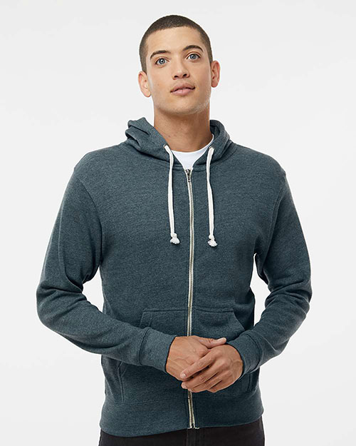 J America J8872 Adult Tri-Blend Full-Zip Hooded Fleece at GotApparel