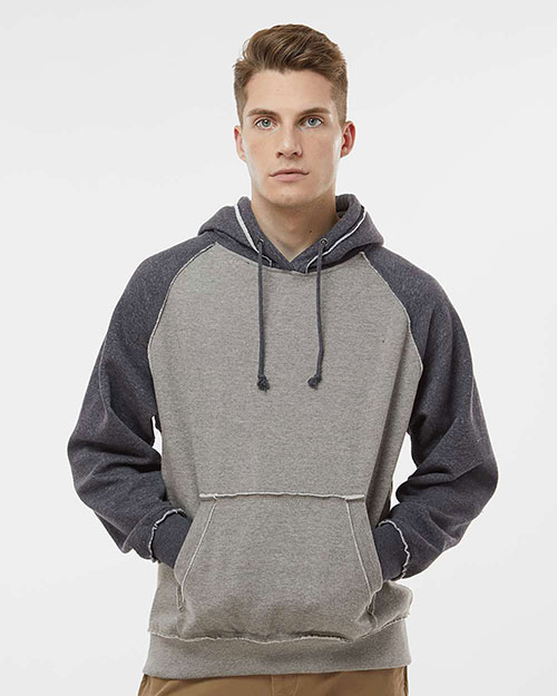 J America J8885 Adult Vintage Heather Hooded Fleece at GotApparel