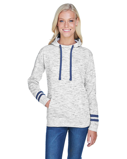 J America JA8674 Women Melange Scuba Neck Sweatshirt at GotApparel