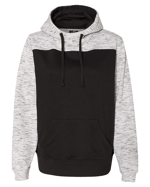 J America JA8676 Men Melange Color Blocked Hooded Sweatshirt at GotApparel