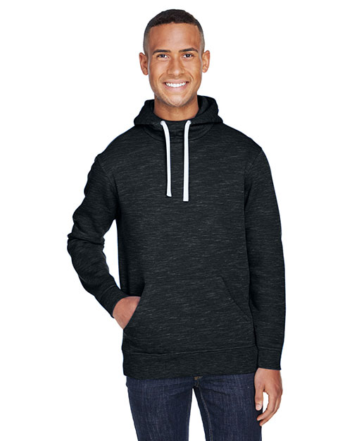 J America JA8677 Men Melange Fleece Pullover Hood at GotApparel