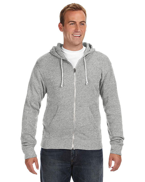 J America JA8872 Men Triblend Full-Zip Fleece Hood at GotApparel