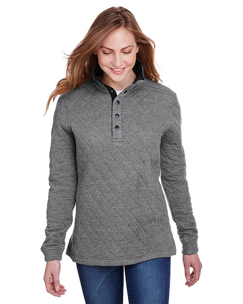 J America JA8891 Women Ladies' Quilted Snap Pullover at GotApparel