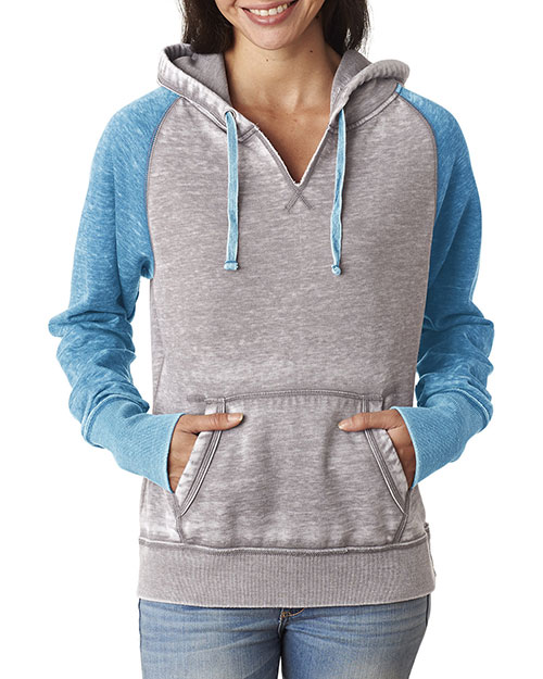 J America J8926 Women Zen Contrast Hooded Fleece at GotApparel