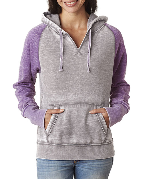 J America J8926 Women Zen Contrast Hooded Fleece at GotApparel
