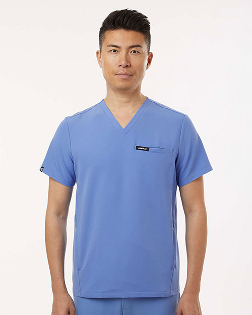 Jaanuu M10002 Men's Platt 3-Pocket Scrub V-Neck Top at GotApparel