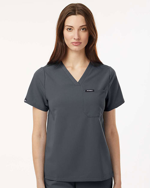 Jaanuu W10001 Women's Rhena Essential 1-Pocket Scrub V-Neck Top at GotApparel