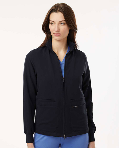 Jaanuu W60001 Women's Ceri Essential Full-Zip 6-Pocket Scrub Jacket at GotApparel