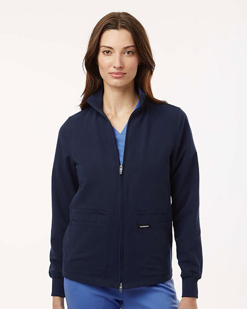 Jaanuu W60001 Women's Ceri Essential Full-Zip 6-Pocket Scrub Jacket at GotApparel