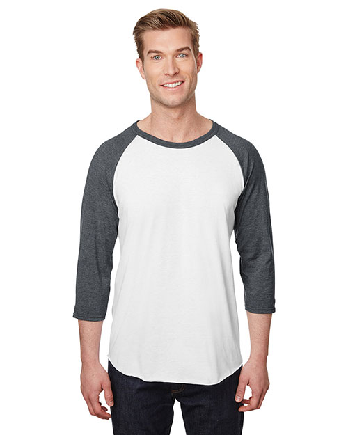 Jerzees 560RR Adult 5.2 oz Premium Blend Ring-Spun Raglan Baseball T-Shirt at GotApparel