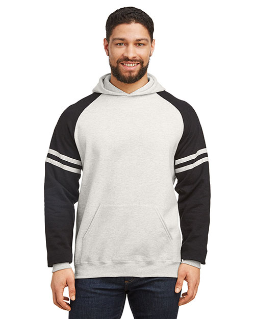 Jerzees 97CR Unisex NuBlend Varsity Color-Block Hooded Sweatshirt at GotApparel