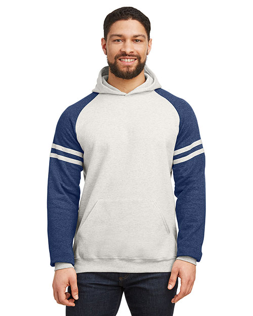 Jerzees 97CR Unisex NuBlend Varsity Color-Block Hooded Sweatshirt at GotApparel