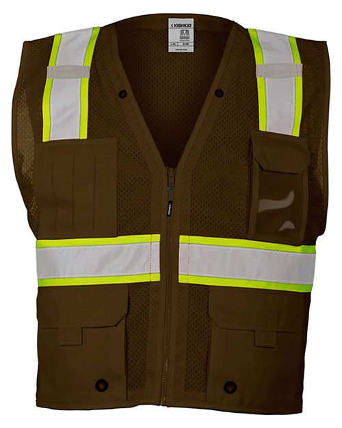 Kishigo B100-111 EV Series® Enhanced Visibility Multi-Pocket Mesh Vest at GotApparel