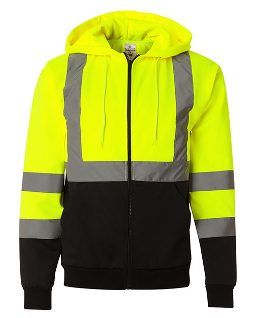 Ml Kishigo JS102-103 Men Hi-Vis Hooded Full-Zip Sweatshirt at GotApparel