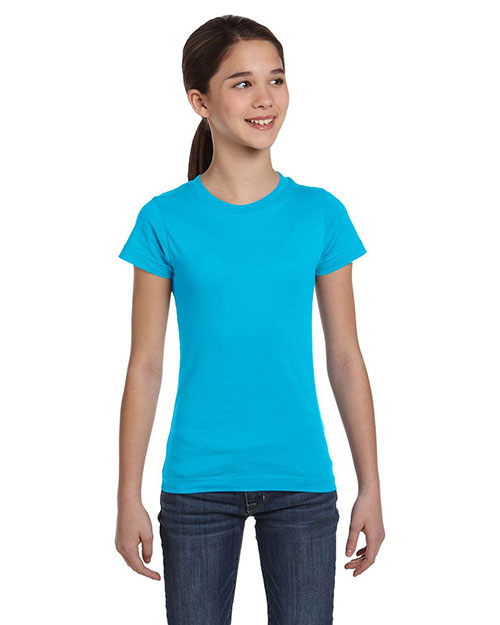 Lat 2616 Girls Fine Jersey Longer Length T-Shirt at GotApparel