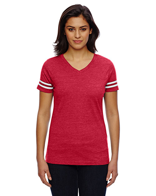 Lat 3537 Adult Football V-Neck Tee at GotApparel