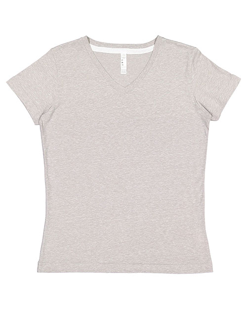 Lat 3591 Women Ladies' V-Neck Harborside Melange Jersey T-Shirt at GotApparel