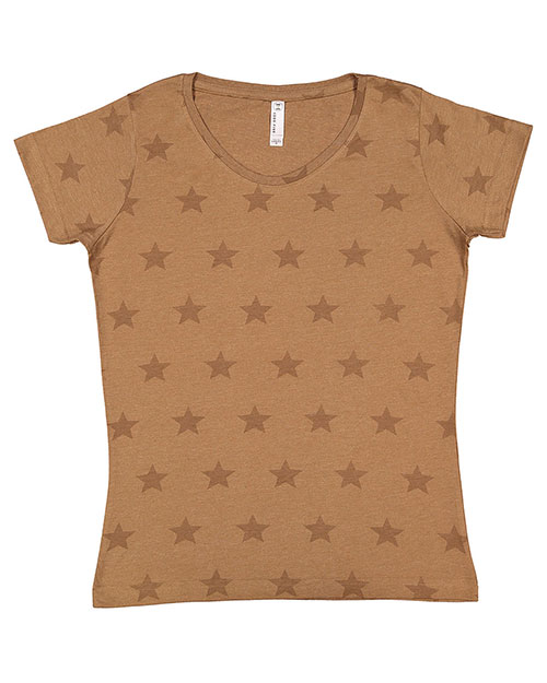 Lat 3629 Women Code V Ladies Patriot Print Crew Neck Tees at GotApparel