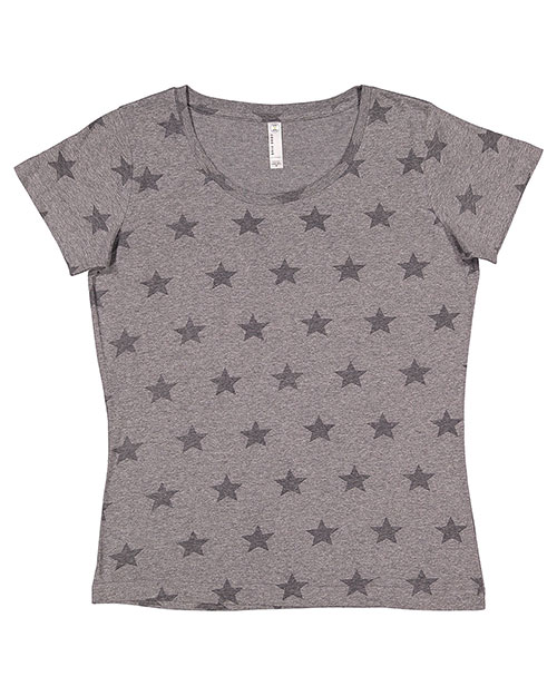Lat 3629 Women Code V Ladies Patriot Print Crew Neck Tees at GotApparel